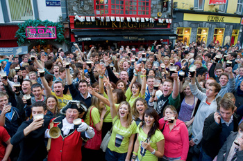 Guinness fans in a toast to Arthur.